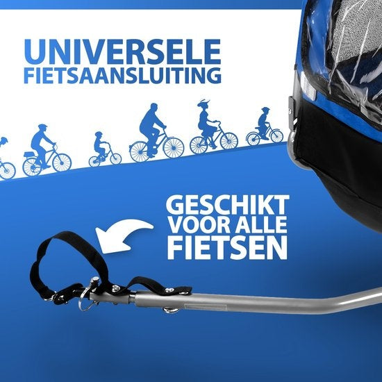 Bicycle Gear Hondenfietskar - <40 kg - Opvouwbaar - incl Regenhoes - Blauw - 75x52x65cm