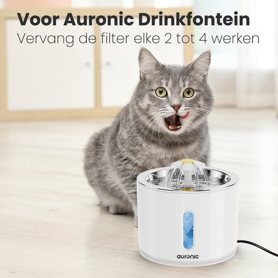 Auronic Drinkfontein Filters - 6 Stuks - 3-Laags - Voor Auronic Drinkfontein AU1362 en AU3163