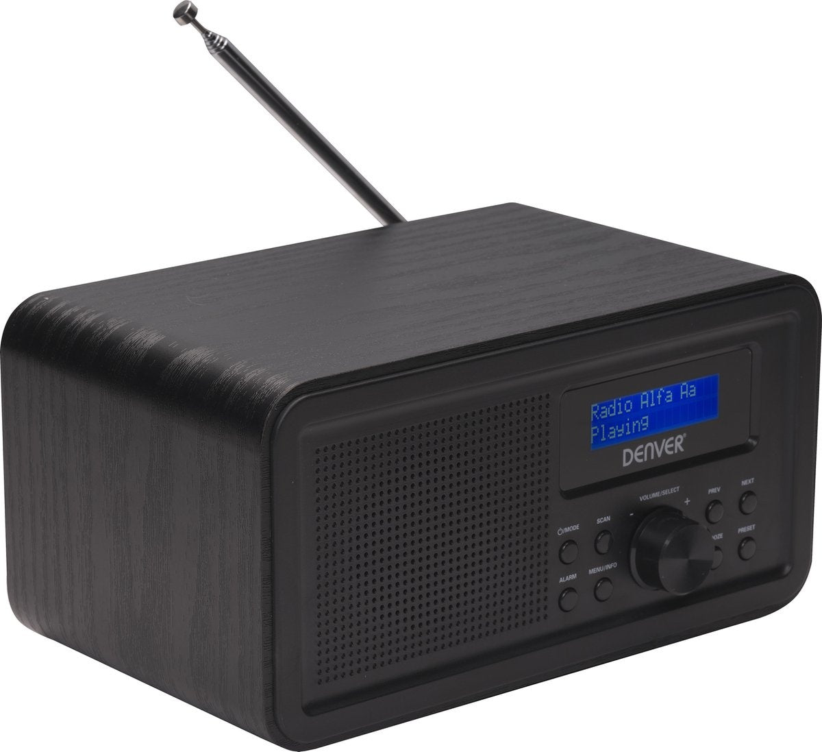 Denver DAB Radio - Retro Radio - FM Radio - Keukenradio - Draagbare radio - Batterijen & Netstroom - DAB30 - Zwart