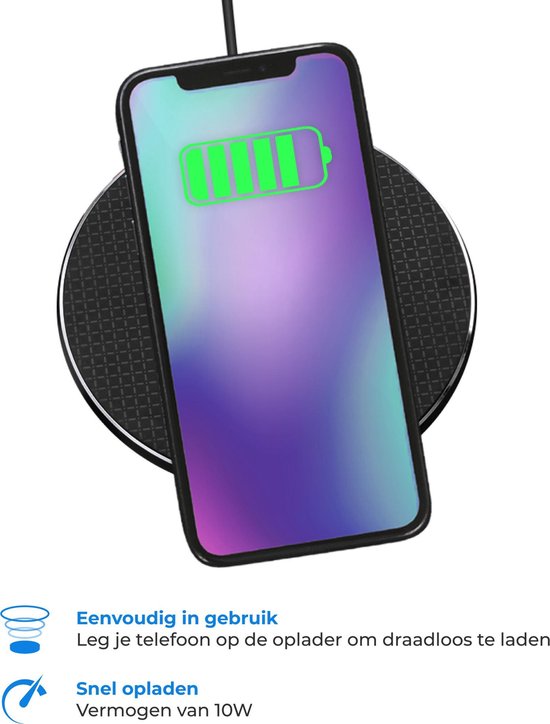 The Life Style Goods - Draadloze Oplader 10W - Inclusief Kabel - Wireless Charger - Fast Charger - iPhone en Samsung