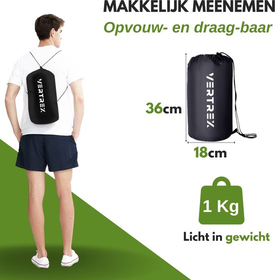 Vertrex Tri-Season Adventure Mummy Slaapzak - Slaapzakken Volwassenen - Kamperen - Zwart