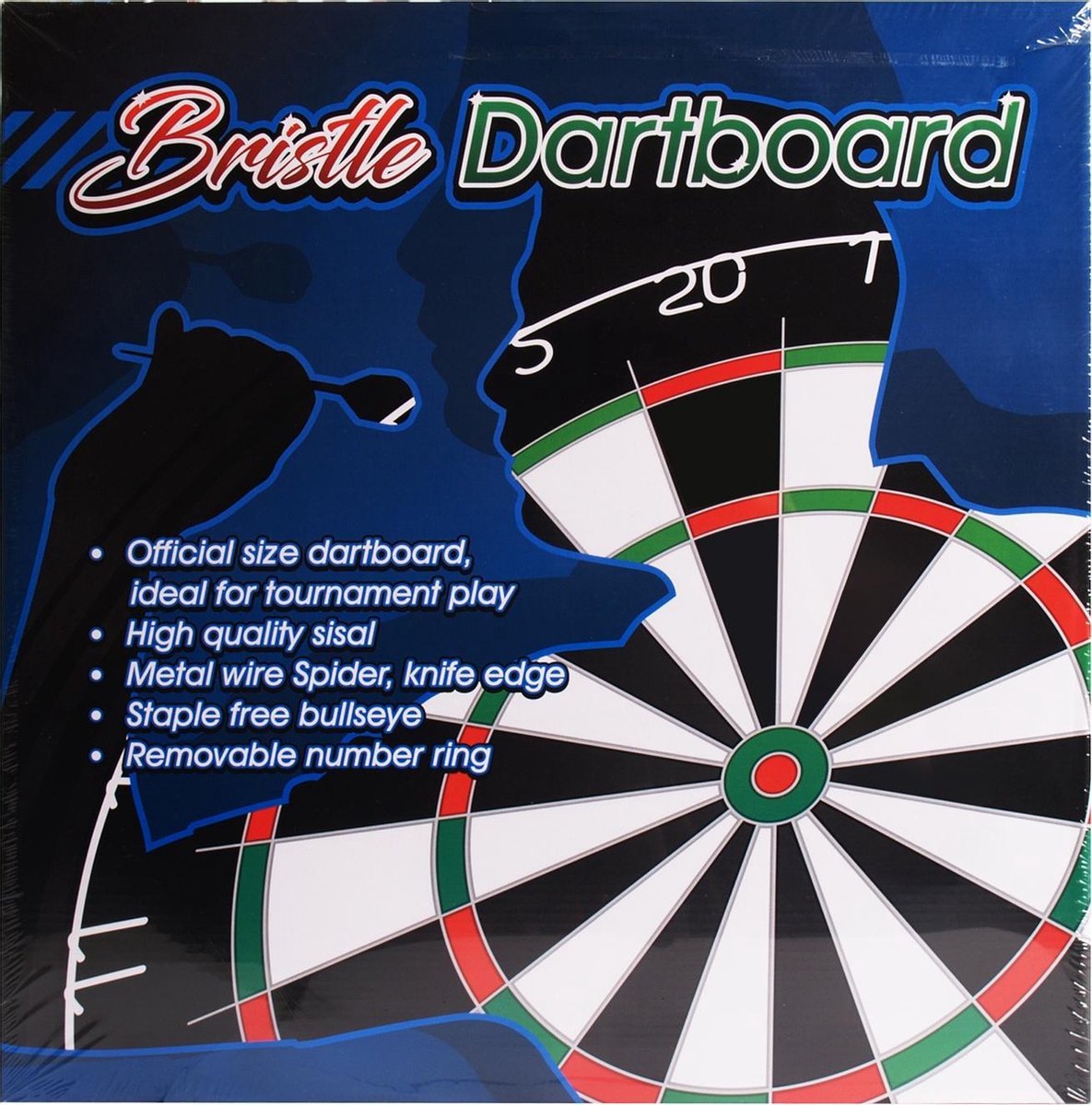 Buffalo Bristle Dartbord Standaard - Sisal - Ø 45,7 cm Officieel Formaat - Met Metalen Rand