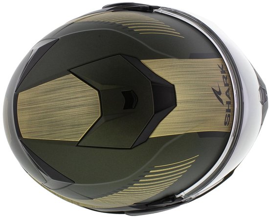 SHARK Oxo Sikter Mat Groen Chrome Goud GUQ Systeemhelm - Maat XL - Helm