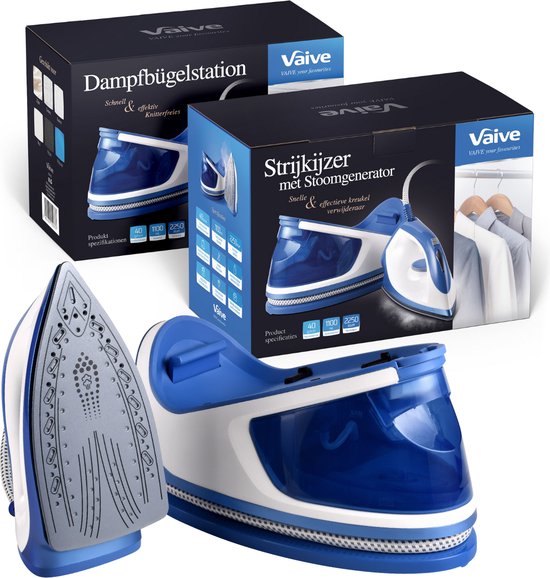 VAIVE SteamPrecision Strijkijzer met Stoomgenerator - Stoomstrijkijzer - Iron - Keramische Zool