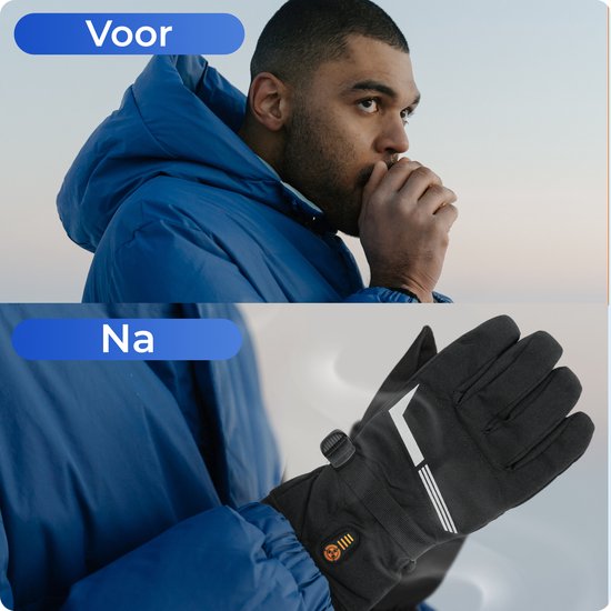Qualitá® Verwarmde Handschoenen - Handschoenen Verwarmd - Waterafstotende - Elektrische Handschoenen Maat L - Met Touchscreen Compatibiliteit - Wintersport - Oplaadbaar -