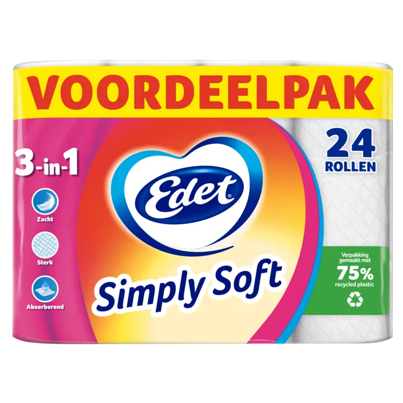Edet Simply Soft Toiletpapier - 24 Rollen Voordeelpak - Zacht & Sterk