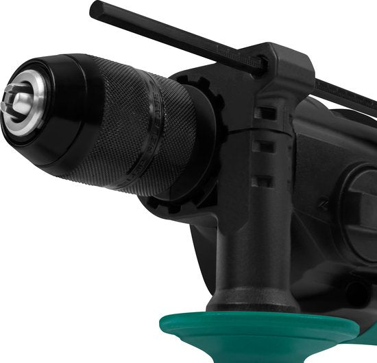 VONROC PRO Klopboormachine 1100W - Ø13mm - 2 versnellingen – metalen snelspanboorkop – 3m rubberen kabel - Incl. diepte aanslag en extra handgreep