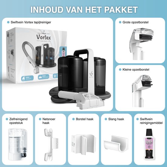 Swiftvein Vortex Tapijtreiniger - Vlekkenreiniger - Bank Reiniger, Meubelreiniger en Zetelreiniger