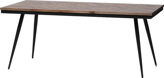 BePureHome Rhombic Eettafel - Hout/Metaal - Naturel - 76 x 180 x 90 cm