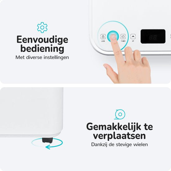 Bloomfold 4-in-1 Mobiele Airco – Incl. Raamafdichtingskit – 9.000 BTU – 31,5 x 31 x 70 cm – Wit