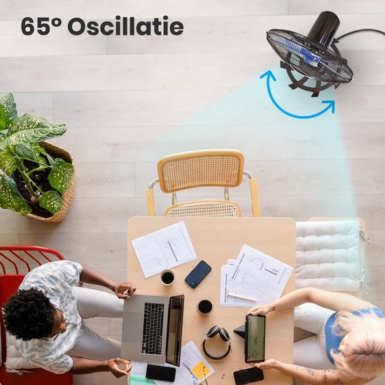 Auronic Statiefventilator - Staande Ventilator met Afstandsbediening - Timer - 50W - 53dB - Zwart