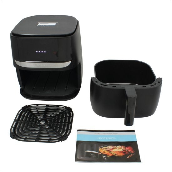 Wartmann WM 2203AF, Keramische Airfryer / heteluchtfriteuse, 5,7 liter, weegschaalfunctie, PFAS-vrij, zwart