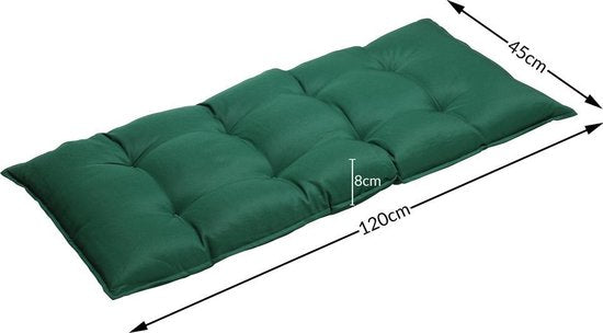 Bankkussen 110x45x8cm Viscose Binnen Buitenkussen Tuinkussen Zitkussen Groen