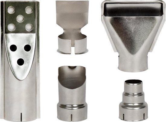 VONROC heteluchtpistool mondstuk set – 5 stuks - incl. 1x BBQ aansteker