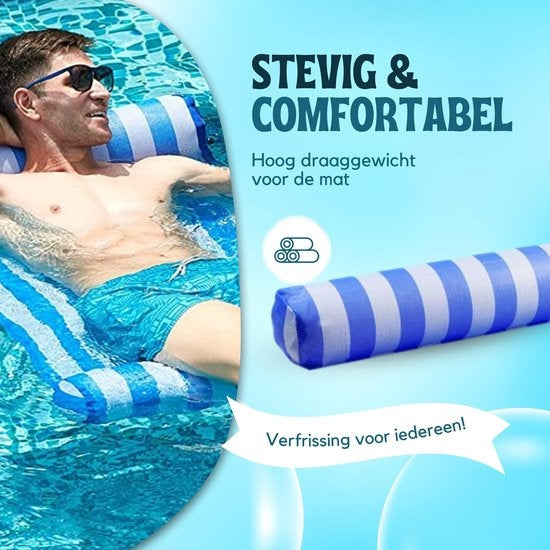 Travelly - Luxe Waterhangmat - Hangmat - Luchtbed - Luchtmatras Zwembad - Waterspeelgoed - Water hangmat - Blauw