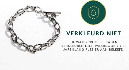 Laura Ferini Dames Armband Baciare Zilver - Zilverkleurige Schakelarmband - 18K Witgoud Verguld - Sieraad - Accessoires - Sieraden - Dames Armbandje - Zilver