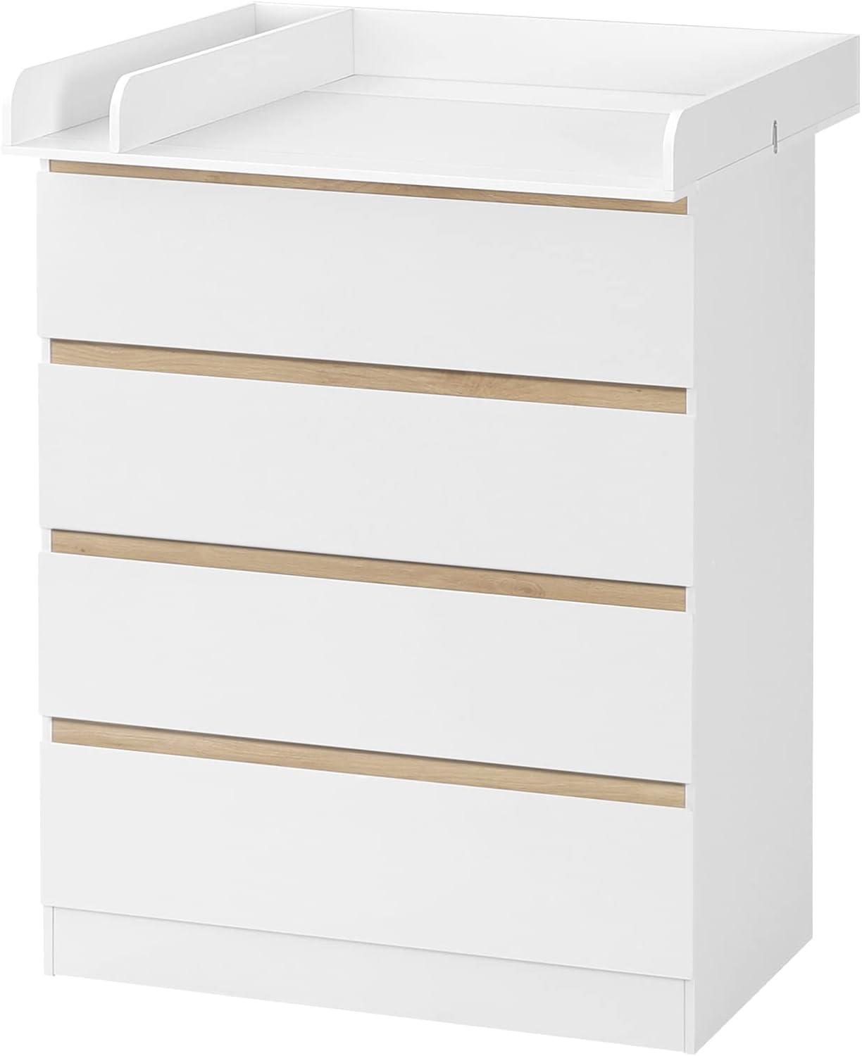 WOLTU Babycommode met Afneembaar Verschoonblad – 4 Lades – FSC-gecertificeerd Hout – Wit