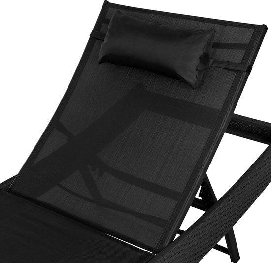 Wicker ligbed Moana zwart