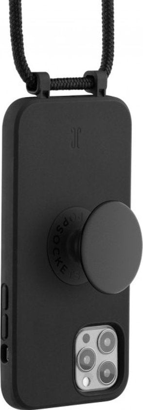 Apple iPhone 13 Pro Hoesje - Just Elegance - PopGrip Serie - TPU Backcover - Zwart - Hoesje Geschikt Voor Apple iPhone 13 Pro