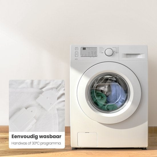 Auronic Elektrische 2-Persoons Onderdeken – Instelbare Voetzone, 9 Warmtestanden, 120W – 160 x 150 cm – Wit