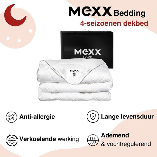 Mexx - 4-Seizoenen Dekbed - 200×200 cm - zomer en winterdekbed - synthetisch dons - anti-allergie - anti-huisstofmijt