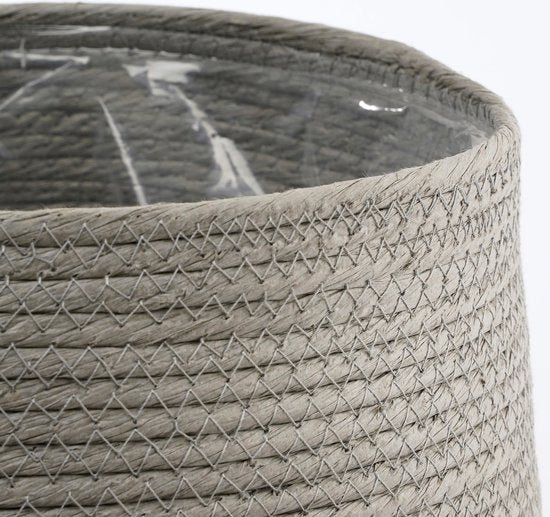 Mica Decorations Jorck Mand voor Planten - H24 x Ø26 cm - Papier - Grijs