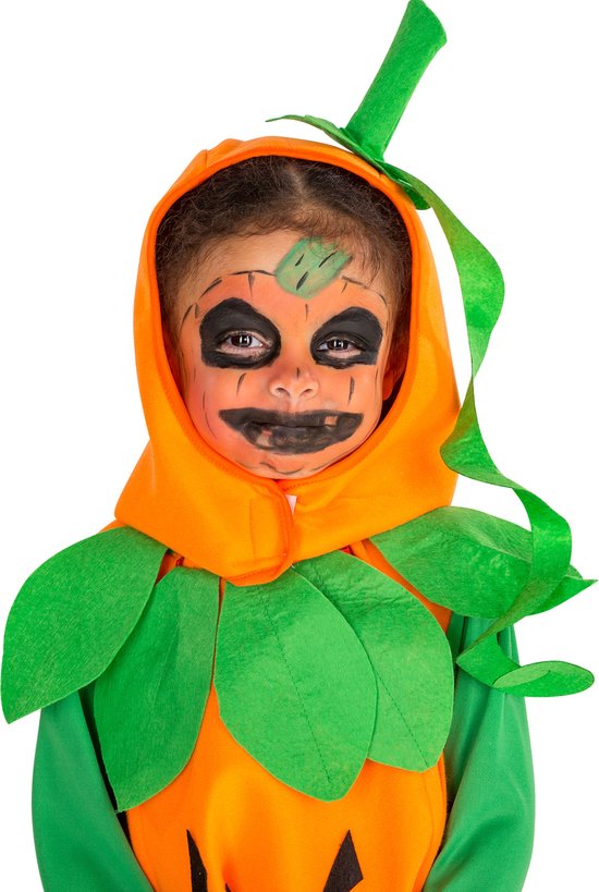 Dressforfun Kinderkostuum pompoen 104 (3-4y) - verkleedkleding kostuum halloween verkleden feestkleding carnavalskleding carnaval feestkledij partykleding - 300096