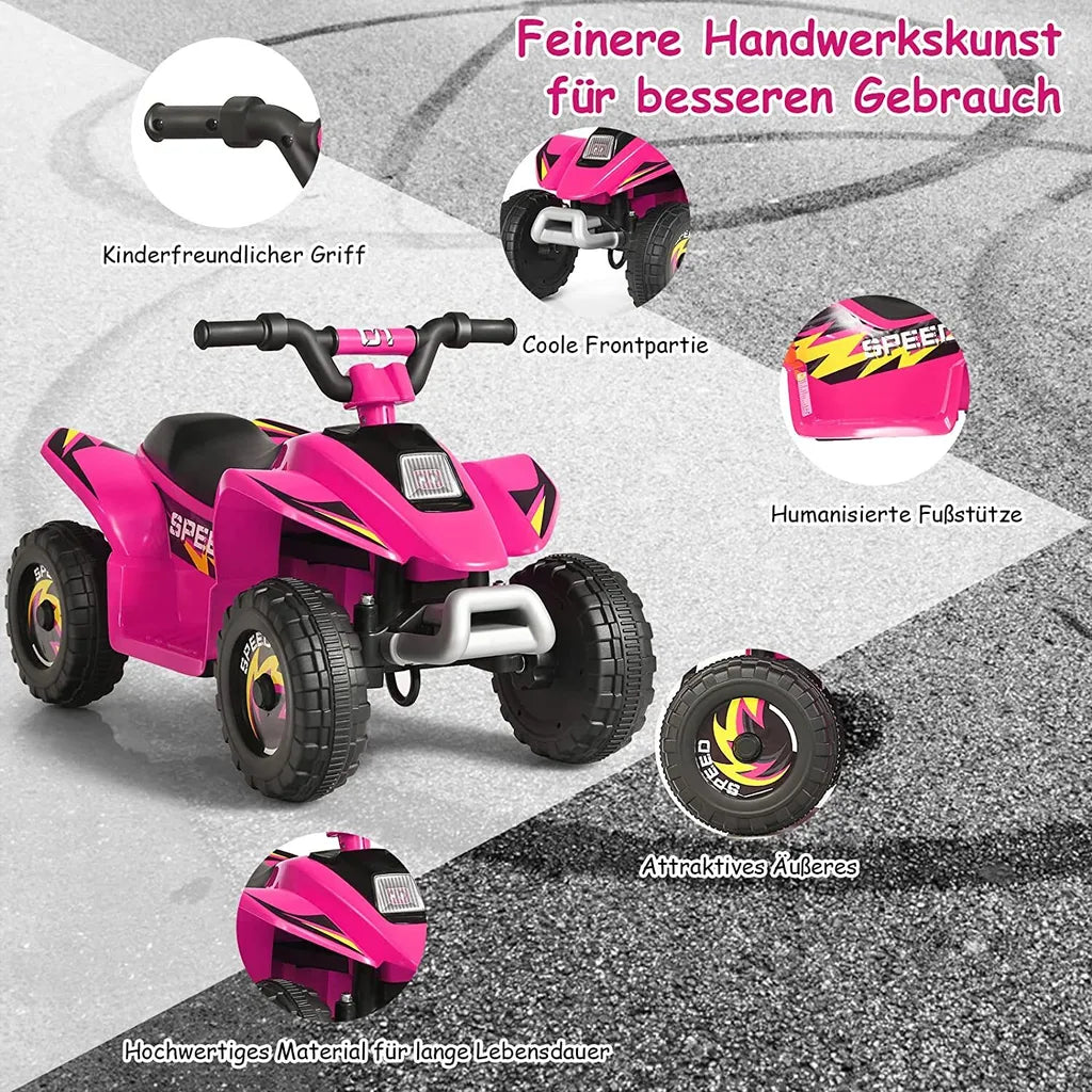 Coast Stroller Mini Electroquad 6V - Elektrische Kinderquad Roze - 75 x 50 x 45 cm - 2,8-4,6 km/u