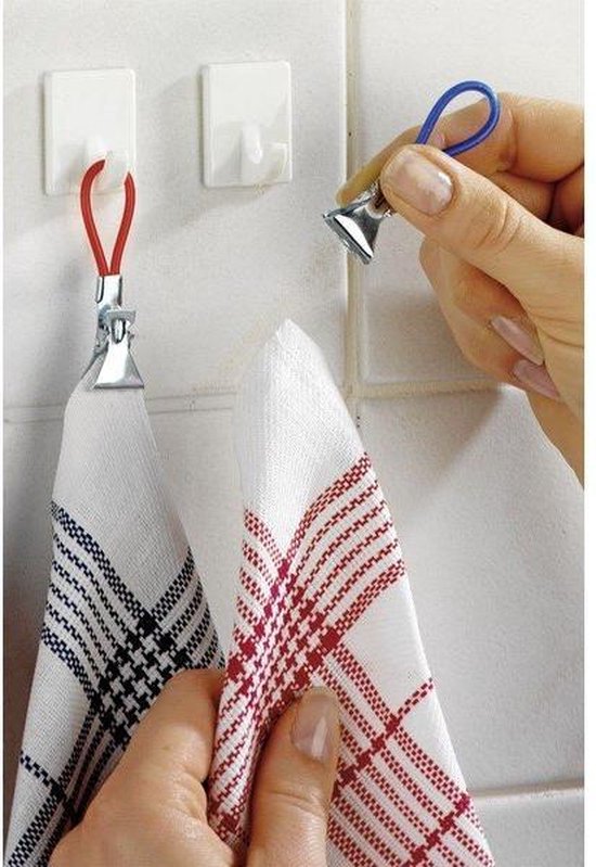 Wenko Ophangclips 5,3x1x1,7cm Staal met rubberen coating Rood