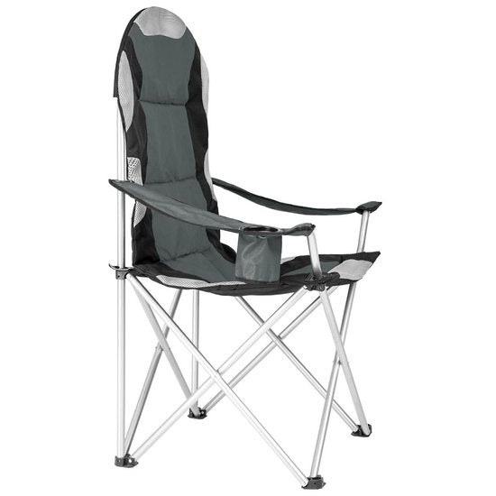 Tectake Stoel Basic Campingstoel - Opklapbaar - Grijs/Zwart