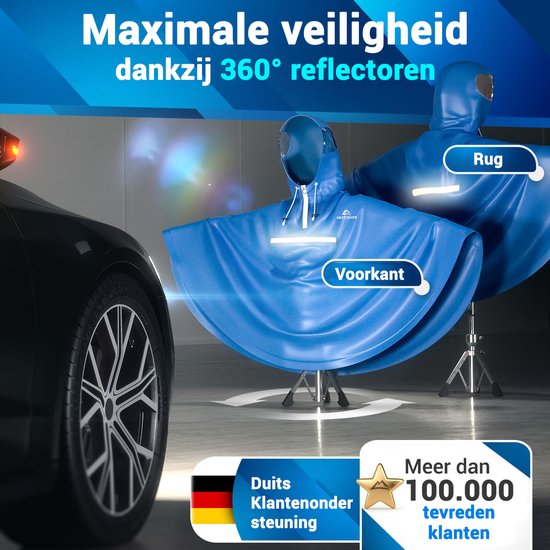 Nextcover Regenponcho Fiets voor Dames en Heren | Regencape met AquaShield 2.0 Technologie, Winddicht & Waterdicht | Ideaal voor Fietsen, Wandelen en Vissen | Fietsponcho Volwassenen Unisex Pasvorm | Poncho