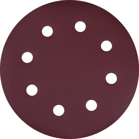 VONROC Schuurpapier set – 180MM – 25 stuks – Voor schuurmachines – Incl. klittenbandbevestiging