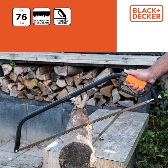 BLACK+DECKER Beugelzaag BXGTTO7034 - 30"/76CM - Zachte Comfortgreep - Schokabsorberend - Knokkelbescherming - Staal - Zwart/Oranje