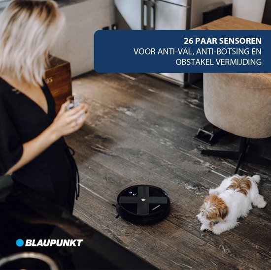 Blaupunkt Bluebot XVAC – Robotstofzuiger met Laadstation – Gyro Navigatie - Met dweilfunctie door los te verkrijgen dweilmodule