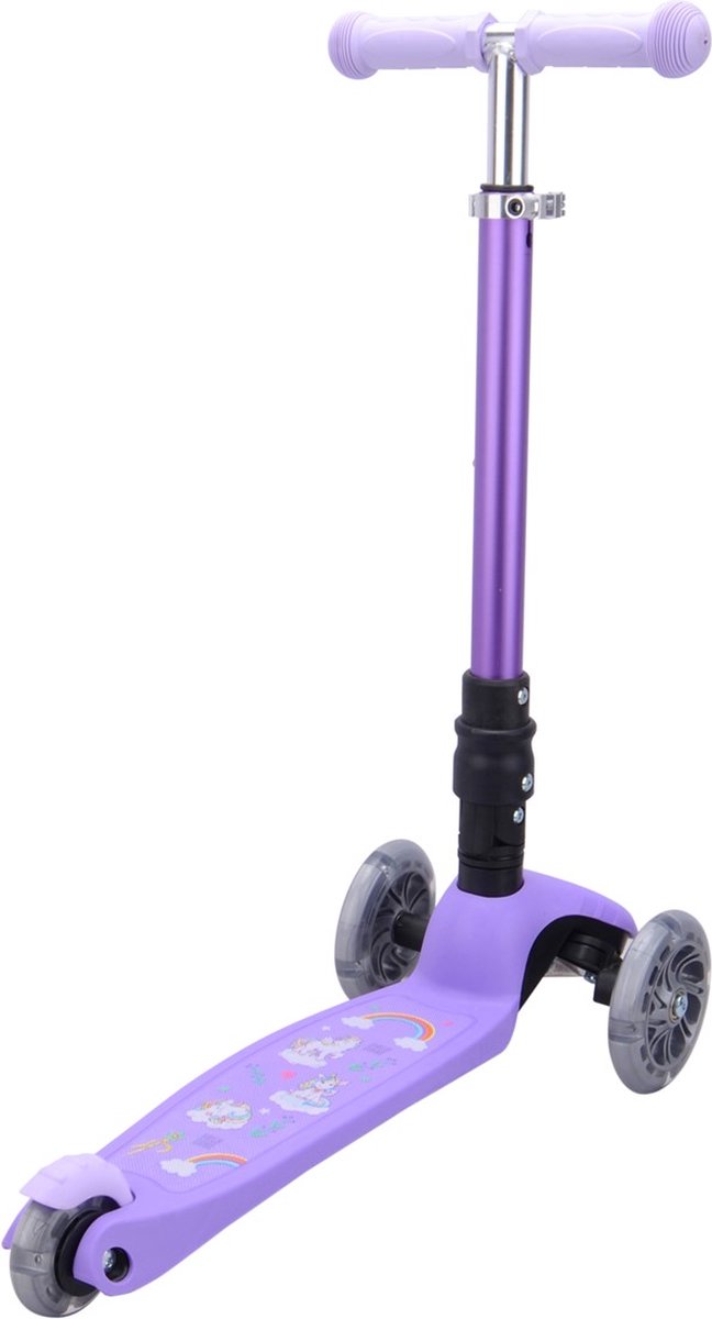 Boldcube Kinderstep Met 3 Wielen - Eenhoorn Paars - 2-8 Jaar Oud