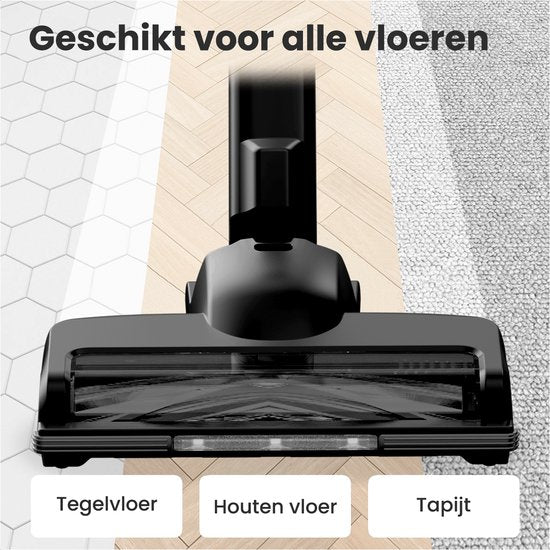 Auronic Steelstofzuiger Draadloos - 220W - Zelfstaande Steelstofzuiger - Zonder Zak - Vacuum Cleaner - Zwart