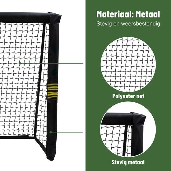 Umbro Voetbaldoel - Voetbal Goal 180 x 120 x 60 cm - Voetbalgoal Groot - Buitenspeelgoed voor Kinderen en Volwassenen - Snelle Montage - Voetbal Training Doel - Metaal - Zwart/ Geel