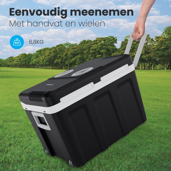 Auronic Koelbox Elektrisch 12V en 230 volt - Coolbox - Auto - Camping Koelkast - Koelen en Verwarmen - 40L - Frigobox - Zwart