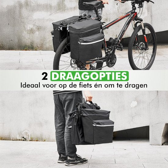 Travelhawk Fietstas - Fietstas Dubbel - Waterdicht Materiaal - 34L - Zwart – 600D Polyester - Fietstassen elektrische fietsen