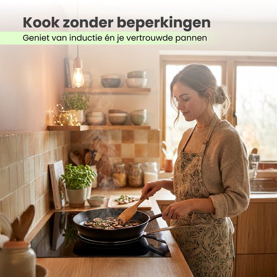 MoreCore Inductie Adapter 24cm - Inductie Adapterplaat - Inductie Beschermer - Kookplaat Beschermer - Inductieplaat - RVS