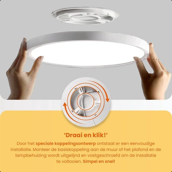 Goliving Plafondlamp – Plafonniere – Led – Extra Dun – 3 lichtkleuren– Slaapkamer – Badkamer – Woonkamer – Ø 23cm – Zwart