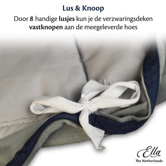 Hoes voor de verzwaringsdeken van EL-Life | Gemaakt voor de 5kg variant van 120x180cm | Gemaakt van 100% biologisch katoen | Blauw & grijs