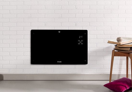 Vlectro - Slim verwarmingspaneel met instelbare timer - WINTERUITVERKOOP - Zwart