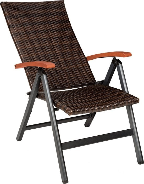 Wicker tuinstoel Canberra opklapbaar - bruin