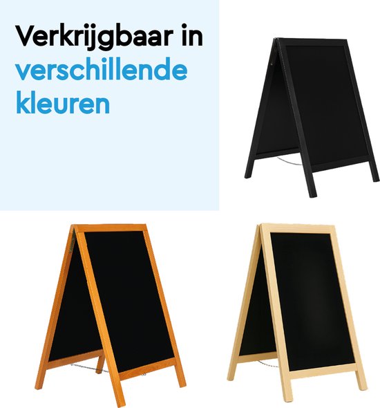 BRASQ Krijtstoepbord Mahonie - 55x 85 CM - Krijtbord - Reclamebord - Stoepbord - Dubbelzijdig - voor Binnen en Buiten - Horeca