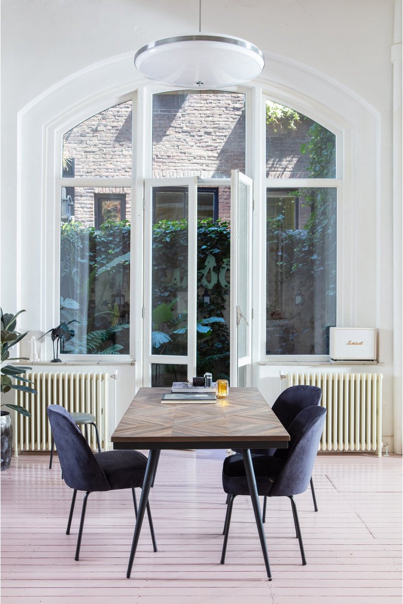 WOOOD Rhombic Eettafel - Hout/Metaal - Naturel - 76x180x90 cm