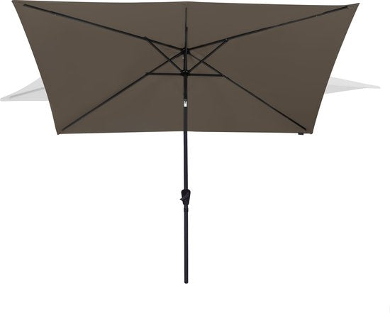 VONROC Premium Parasol Rapallo 200x300cm – Duurzame parasol - Kantelbaar – UV werend doek - Taupe – Incl. beschermhoes