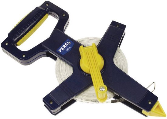 Toolland Hoogwaardig meetlint, centimeter en millimeter schaal, duurzame ABS-behuizing, 20 m