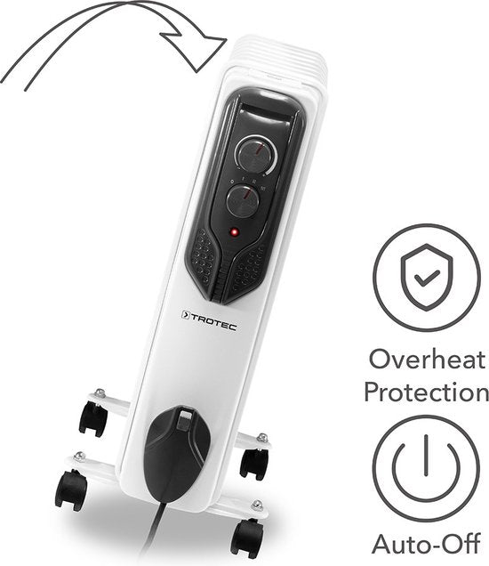 TROTEC Oliegevulde elektrische radiator TRH 21 E - 3 warmtestanden - 8min opwarmen - vorstbeschermingsfunctie