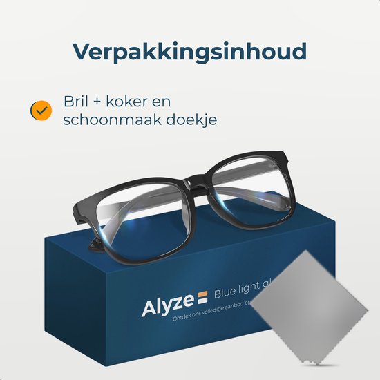 Alyze Blauw Licht Bril - Computer beeldscherm - Zonder sterkte met filter - Blue light glasses